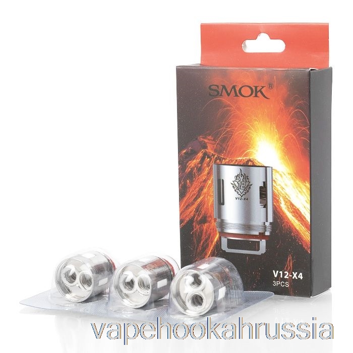 Сменные катушки Vape Russia Smok Tfv12 и четырехъядерная катушка Rba 0,15 Ом V12-x4 (упаковка из 3 шт.)
